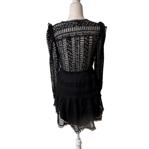 Love Shack Fancy Alonsa Lace whimsygoth, boho, fairy festival black LG  Dress - Picture 8 of 10